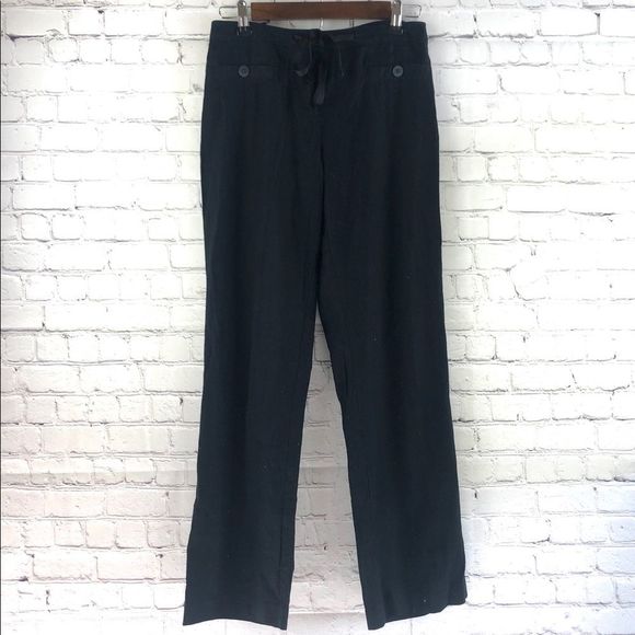 Marks & Spencer Black Linen Pants Size and 4 U.S - Picture 1 of 6